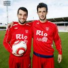 Miguel Escalona y Gorka Azkorra, con el Lugo. 