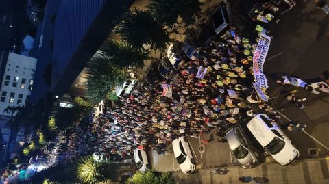 Imagen de la cola de la manifestacin.
