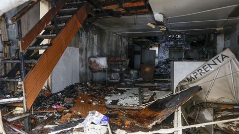 Interior del edificio afectado por las llamas
