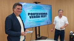 El concejal de Festas, Demetrio Gmez y el alcalde de Pontevedra, Miguel Anxo Fernndez Lores, en la presentacin de la programacin veraniega de la ciudad 