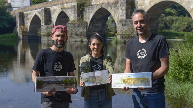 Oniel Rodrguez, Alicia Merino y Jose Vzquez, fundadores del grupo de dibujantes USK de Lugo