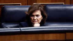 Calvo, durante el pleno extraordinario del pasado d�a 18 para explicar la declaraci�n del estado de alarma