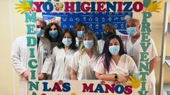 Uno de los murales instalados en el CHOP por el D�a Mundial de la Higiene de Manos