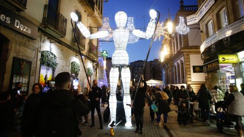 Calle Michelena, durante el acto de encendido de la iluminacin