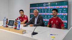 David Castro, Manuel Ansede y Jes�s Bernal en la presentaci�n de los dos jugadores este mi�rcoles en A Malata.