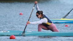 Ant�a J�come, paleando en los Trials Ol�mpicos (selectivo) de Trasona.