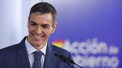 El presidente S�nchez, en la rueda de prensa posterior al Consejo.
