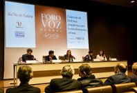 De izquierda a derecha, Rivas; Rey Varela; Mar�a Meizoso; Ram�n Montero y Mar�a Fern�ndez. 