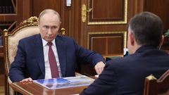 Vladimir Putin, durante su reunin con el gobernador de Rostov este martes.