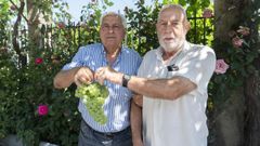 Antonio �lvarez y Aquilino �lvarez con el racimo para el ap�stol recogido este domingo 