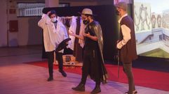 Representaci�n de Quixotada, ayer, en el mercado carball�s