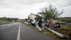 Aparatoso choque en el corredor de Monforte a Lugo