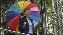 Sabela Li�eira en la Alameda de Santiago, ciudad en la que estudi� dise�o, en la Escola Mestre Mateo.