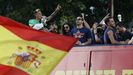 La celebraci�n de los jugadores de la selecci�n espa�ola con la afici�n, en im�genes