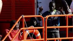 Inmigrantes rescatados ayer