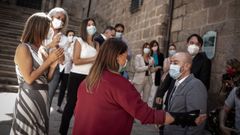 Beatriz Pino y Jose Ara�jo charlan tras la presentaci�n de la candidatura