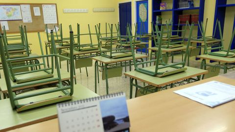 Un aula vac�a en un instituto de educaci�n secundaria.