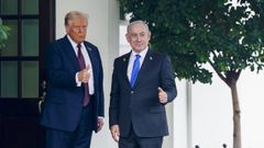 Donald Trump recibe a Benjamin Netanyahu en la Casa Blanca.