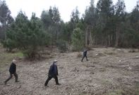 Comuneros de A Canicouva, en una visita a los terrenos que ofrecieron al Concello. 