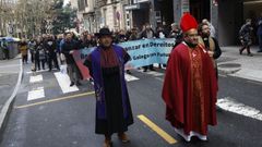 Un momento de la protesta de los docentes