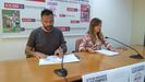 La responsable de Juventud de CCOO, Ana Mara Rodrguez, y el secretario de Accin Sindical, Gerardo Argelles