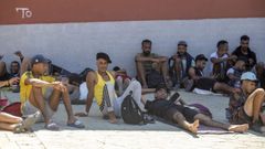Inmigrantes ilegais na r�a en Ceuta.