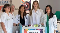 Mar&iacute;a Isabel Rodr&iacute;guez, Celia Armada, Coral Gonz&aacute;lez, Paula Iglesias e Isaura Parente, de la Unidade de Asma do Servizo de Pneumolox&iacute;a do CHUO