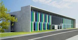 Aspecto que tendr� la fachada principal del futuro centro de salud de Vilarrod�s.