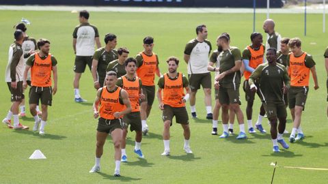 La plantilla c�ltica en uno de los �ltimos entrenamientos de la temporada