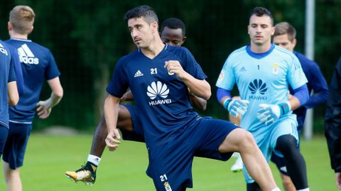 Saul Berjon Requexon Real Oviedo Horizontal.Saul Berjon durante el entrenamiento