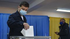 Volodimir Zelenski, en las elecciones locales del domingo