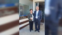 Manuel Porta junto a su mujer, Rosario Martnez, en el restaurante El Pinar. 