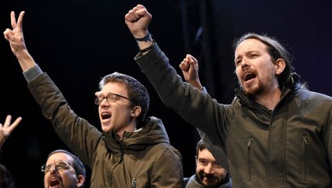 Errejón e Iglesias celebran los resultados del 20 de diciembre del 2015. La sintonía reinaba entre ellos