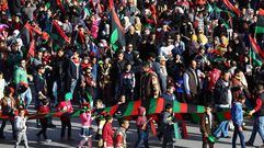 Los libios celebraron ayer el cuarto aniversario del alzamiento contra Muamar al Gadafi. 