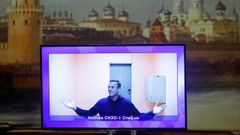 Navalni, durante una comparecencia judicial por videoconferencia, el pasado mes de enero