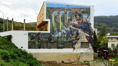 Mural de Diego As en Becerrea con motivo de la Batalla de Cruzul