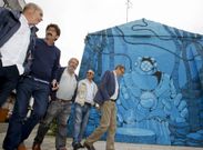 Las autoridades, en el inicio de la traves�a, en la avenida das Flores. 