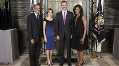 Los Reyes con los Obama durante la visita de los monarcas a Nueva York