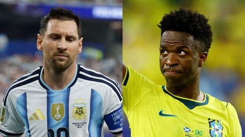 Messi y Vinicius, estrellas de Argentina y de Brasil, respectivamente