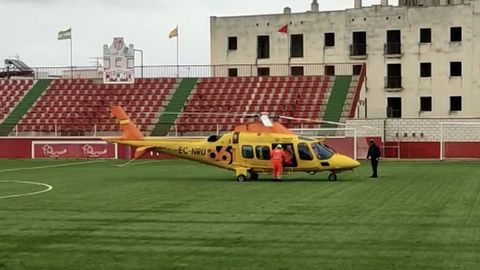 Helic�ptero con el que se desplaz� al ni�o al hospital Virgen del Roc�o de Sevilla.