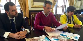 Presentaci�n ayer de las jornadas con el alcalde ribadense. 