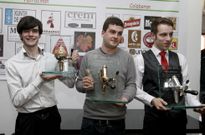 Los alumnos ganadores de la final de baristas, contentos y satisfechos. 