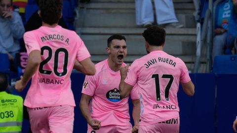 Ferran Jutgl�, celebrando el gol logrado en el Espanyol-Celta.