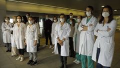 Equipo de radiolog�a del Chuac que protesta por la sobrecarga de trabajo en el servicio de urgencias. 