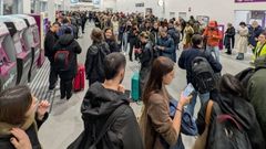 Aspecto que presentaba la estacin de A Corua a primera hora de la maana de este martes