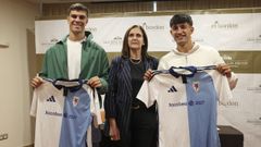 Rub�n Vilela, Manuel Hermo y Edu Gonz�lez, en el acto de presentaci�n de los jugadores en el hotel Los Abetos