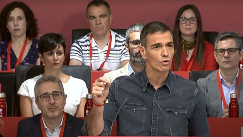 El presidente del Goberno, Pedro Sánchez, en la ejecutiva federal del PSOE.