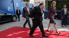 Mike Pompeo lleg� a Bruselas por sorpresa tras aplazar un d�a su viaje a Rusia, donde se reunir� este martes con Putin