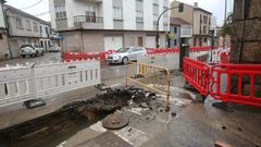 Obras de mejora de la red de alcantarillado en la avenida de Galicia
