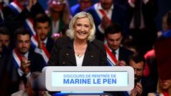 La l�der de la Agrupaci�n Nacional (RN), Marine Le Pen